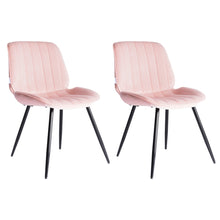 Load image into Gallery viewer, Set of 2 Velvet Leisure Dining Chairs, Light Pink
