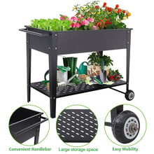 Load image into Gallery viewer, Mobile Raised Garden Bed with Shelf Vegetables Flower Planter Box
