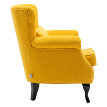 Load image into Gallery viewer, Modern Linen Armchair Upholstered Accent Chair Yellow
